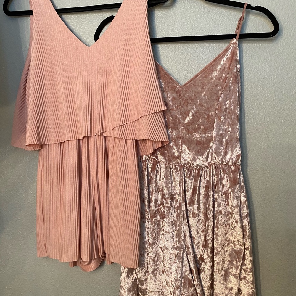 TWO pink party rompers